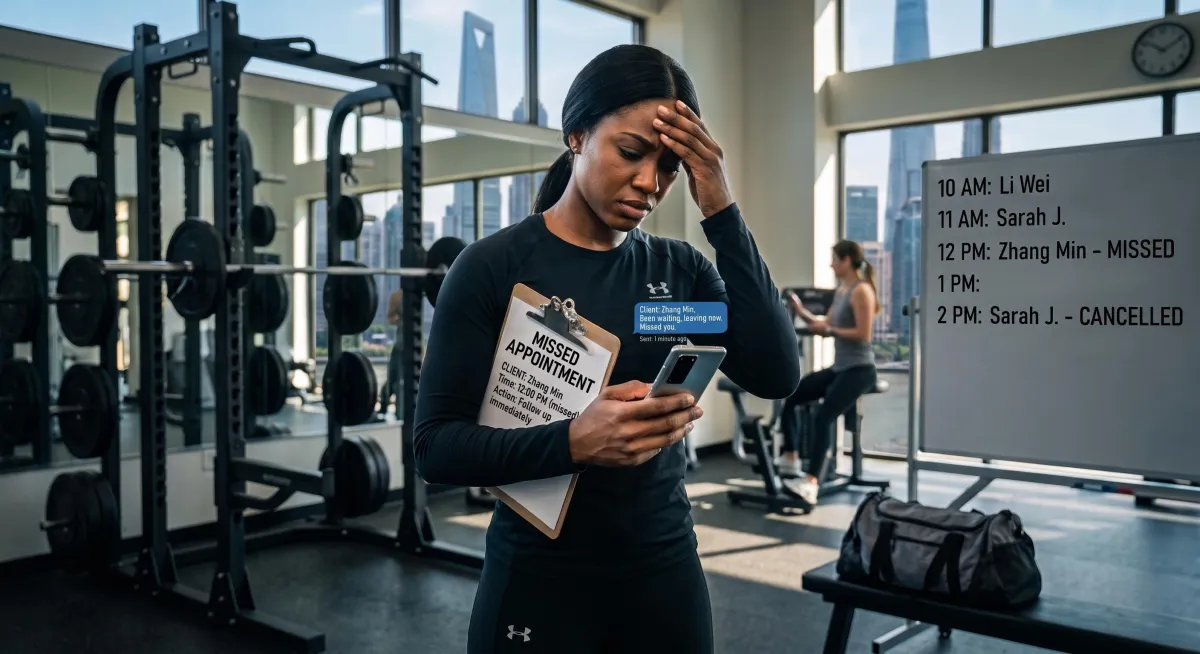Personal trainer guiding a client through an exercise