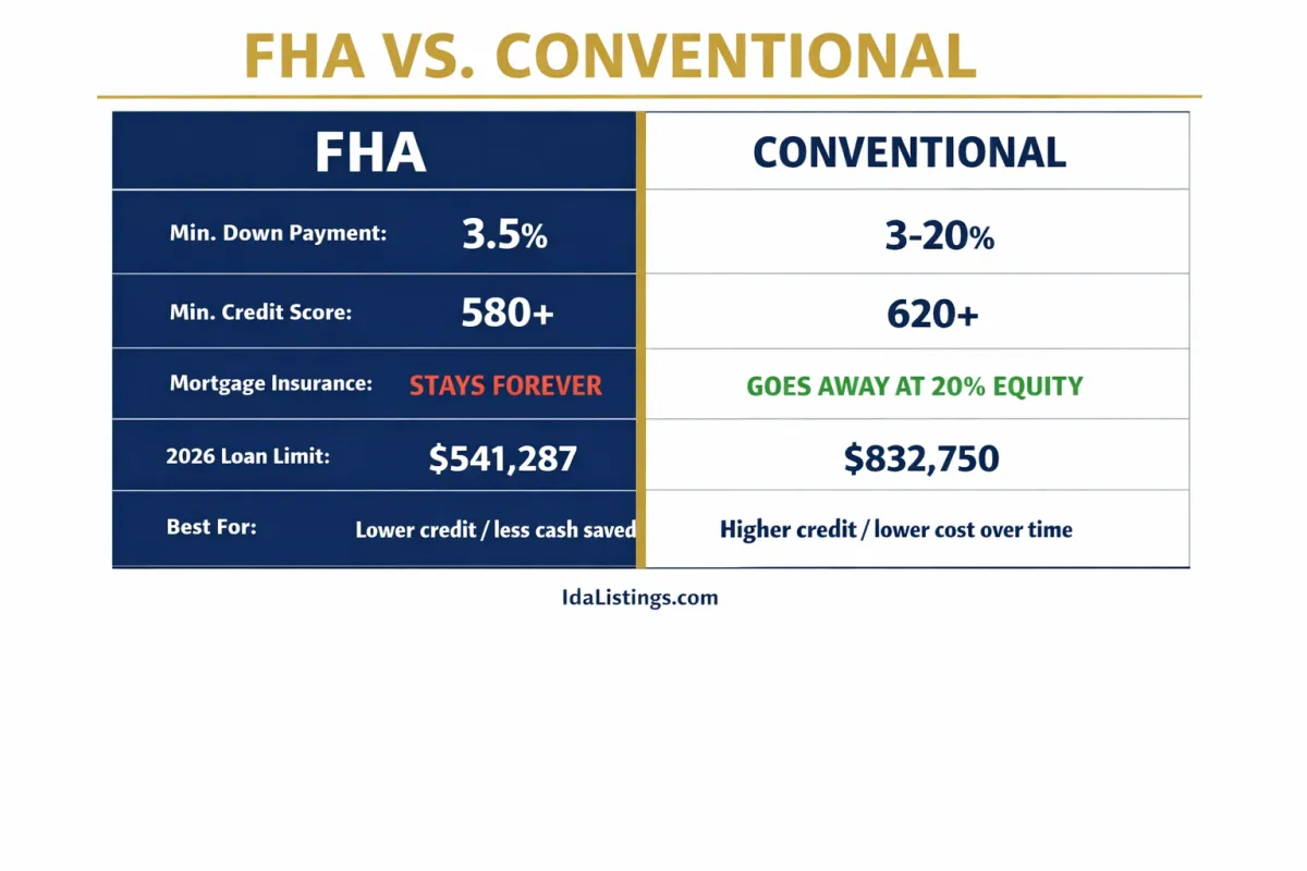 FHA or Conventional? In Idaho, the Right Answer Comes Down to One Number.