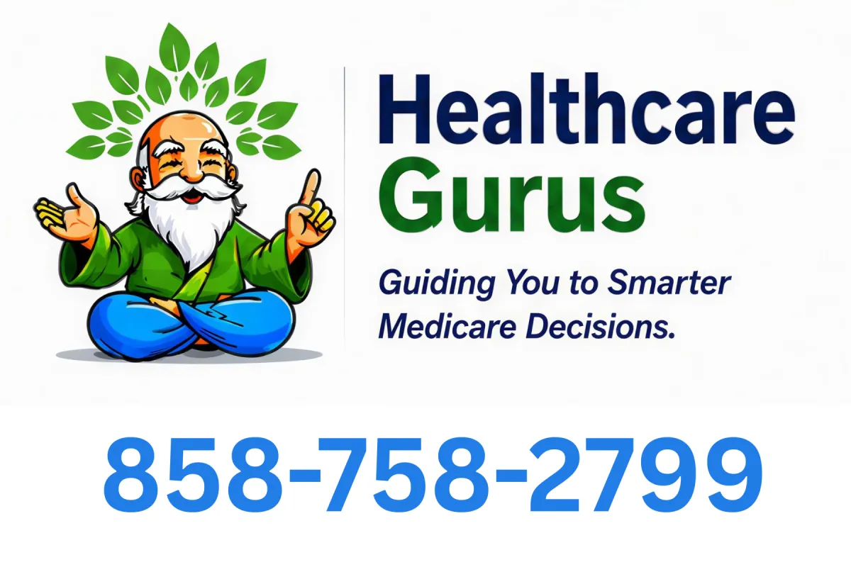 Healthcare Gurus logo — meditating guru with leaves