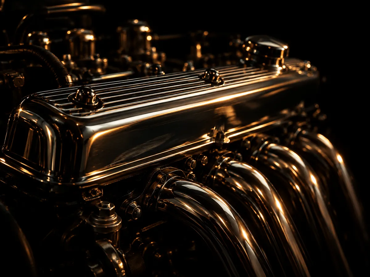 Close up of a car engine