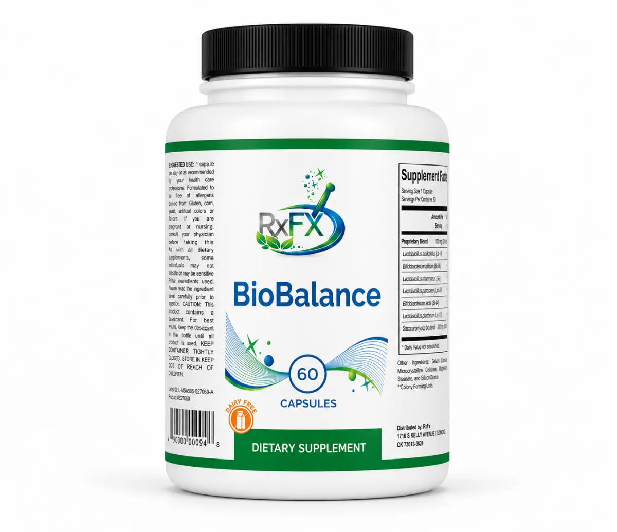 BioBalance probiotic blend capsules for gut health.