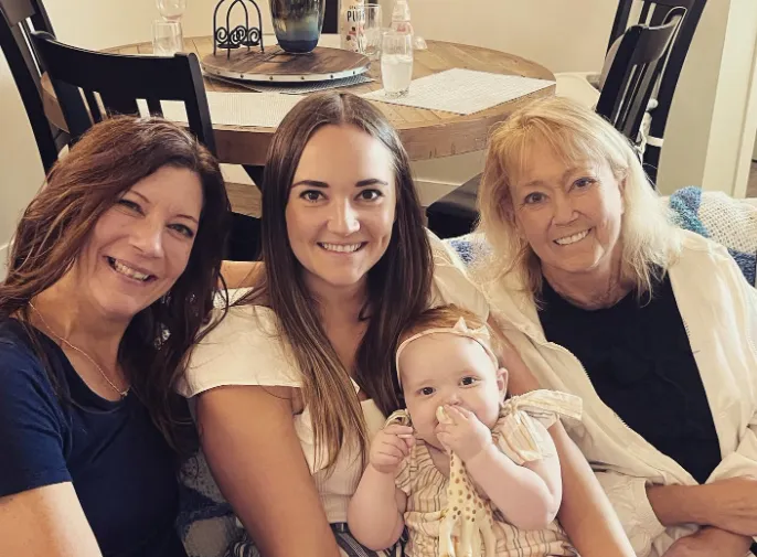 Family members together at home with the newest generation