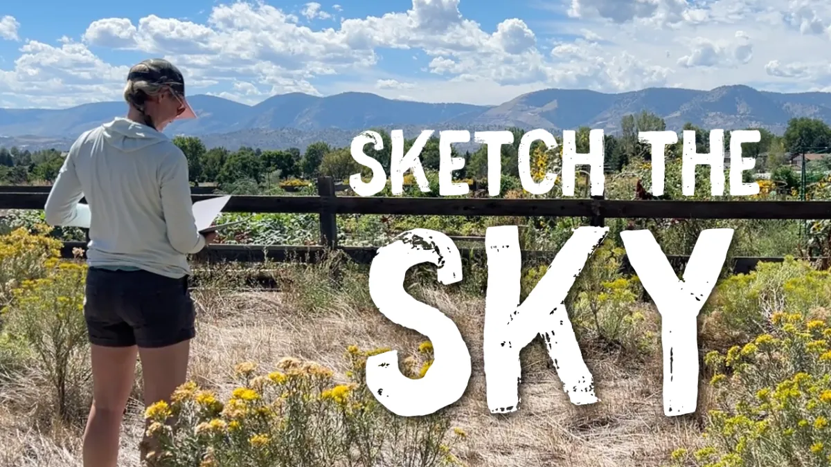 sketching clouds outdoors