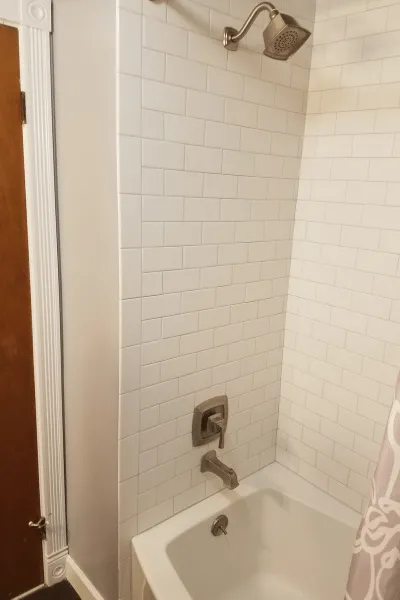 renovated shower - green pear homes, about us, we buy houses, sell your house fast, cash home buyers