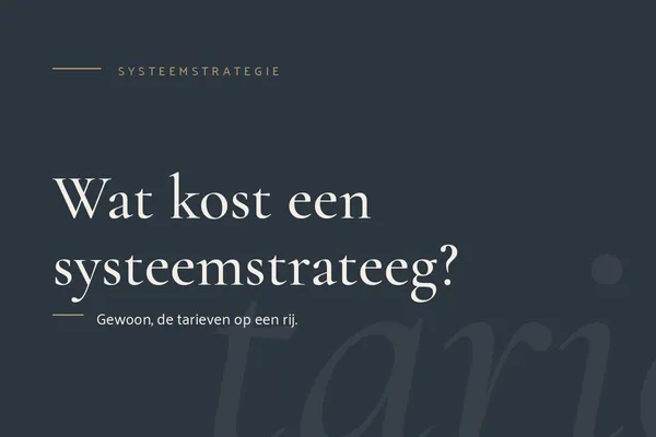 Wat kost het om je systemen te laten regelen? Tarieven