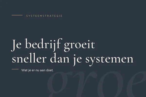 Mijn bedrijf groeit sneller dan mijn systemen. Wat nu?