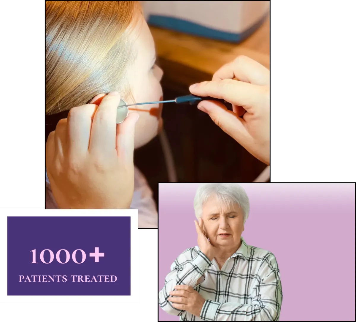 Collage image showing treatment provided and the number of patients treated