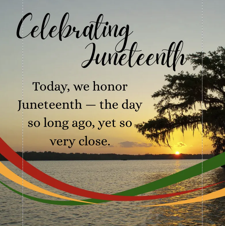 sunset over the water- celebrating juneteenth