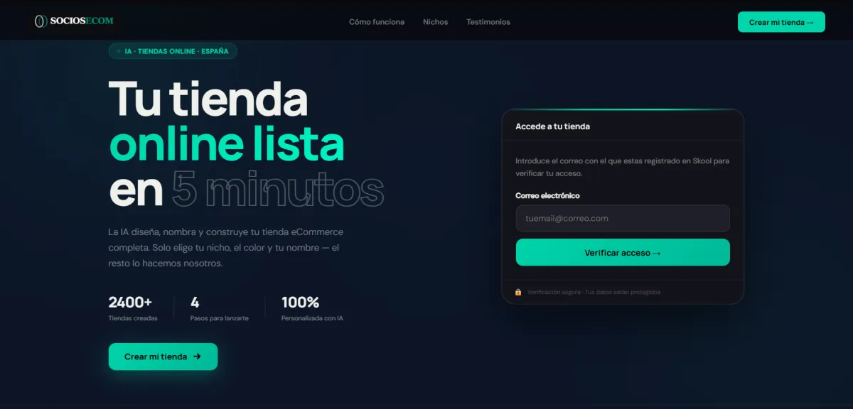Mockup del panel de verificación