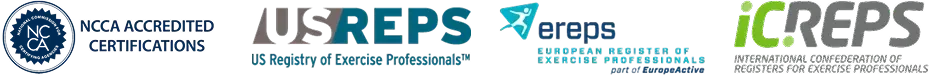 Accredited by Major Fitness Organizations