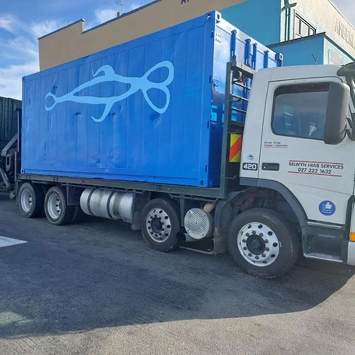 Container transport with Hiab truck Darfield