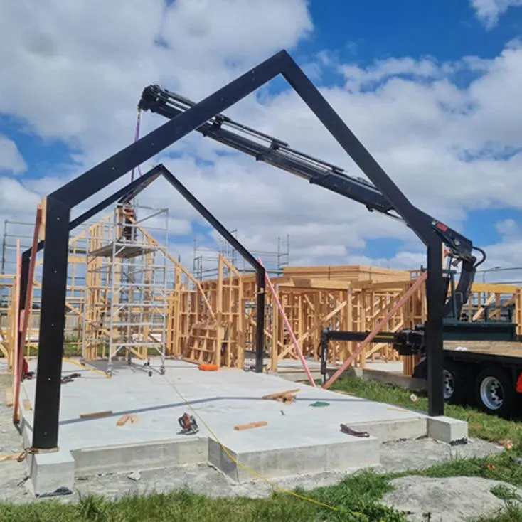 Hiab lifting frame and truss for construction Darfield