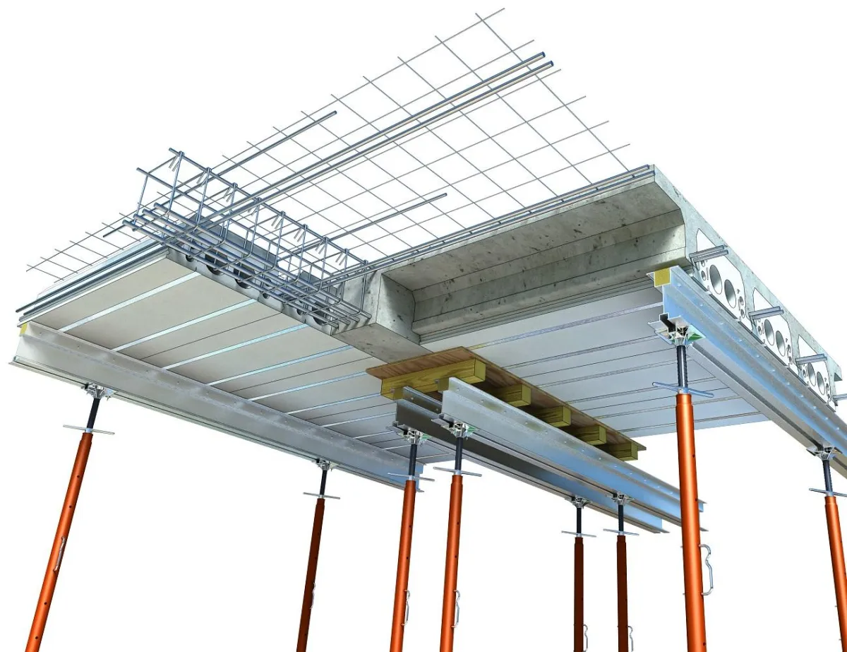 Cross-section of an ICF floor system showing concrete topping over EPS insulation panels for maximum thermal mass and sound dampening.