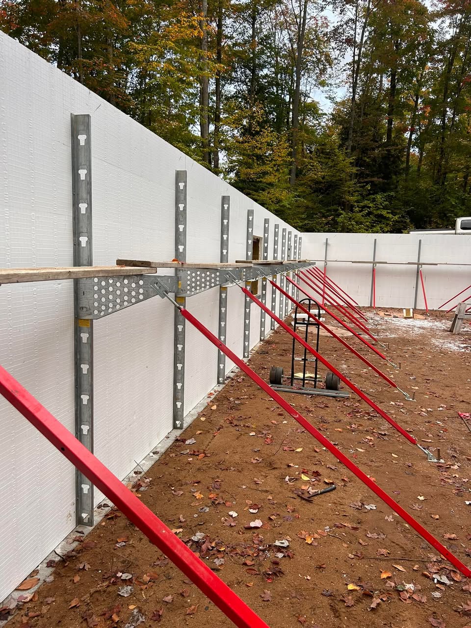 Residential ICF wall using Superior bracing system on job site in Olathe, KS