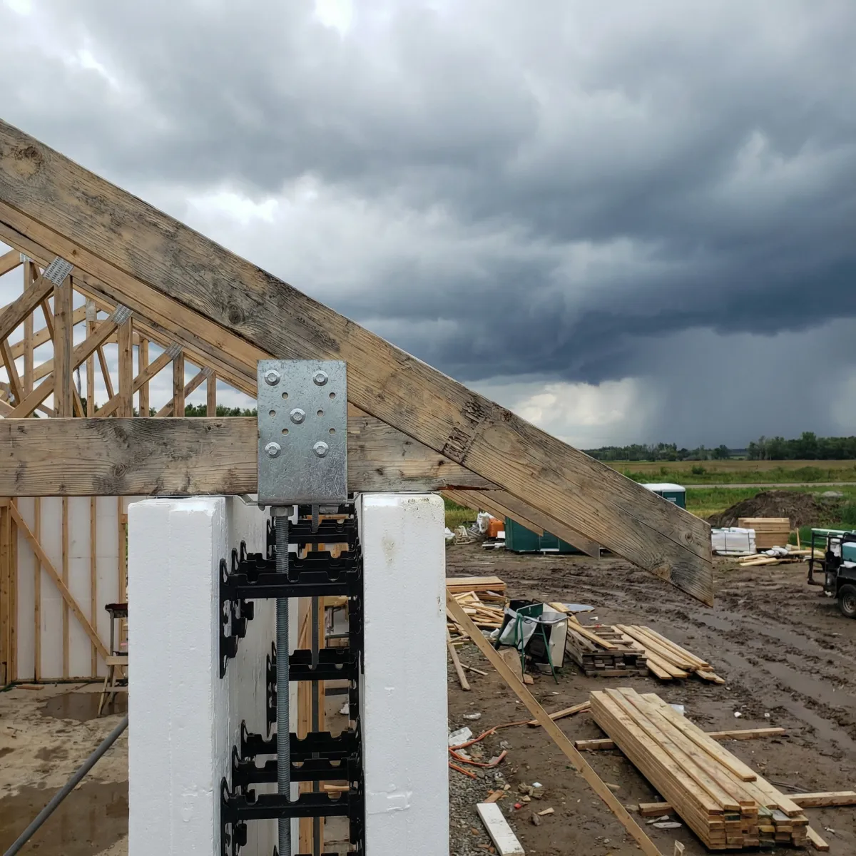 Burmon ICF Hurricane Anchors secured into concrete