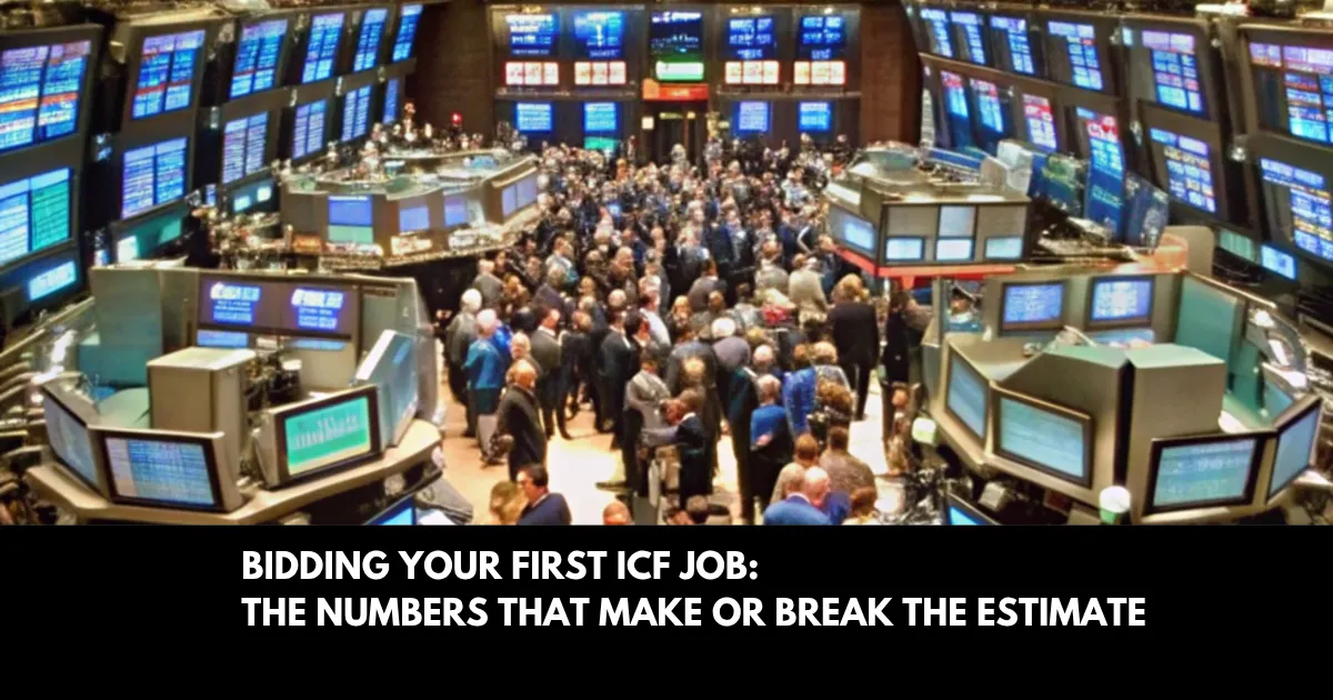 Bidding your first ICF job: cost estimate and pricing numbers graphic for contractors
