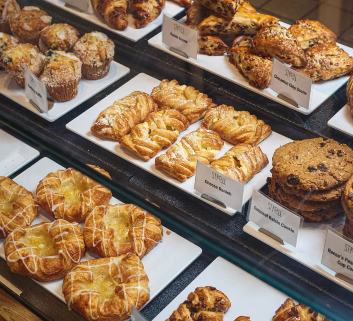 Pastry assortments with croissants, muffins and danish