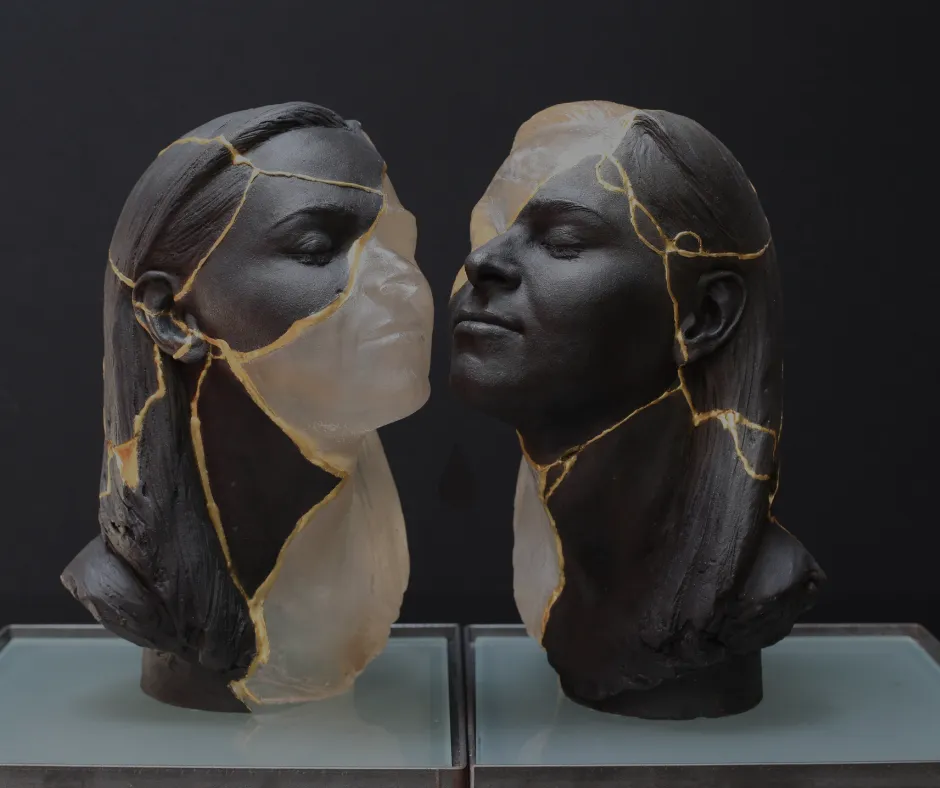 Kintsugi artwork symbolizing inner healing, restoration, identity in Christ, and spiritual transformation at The Known Collective.