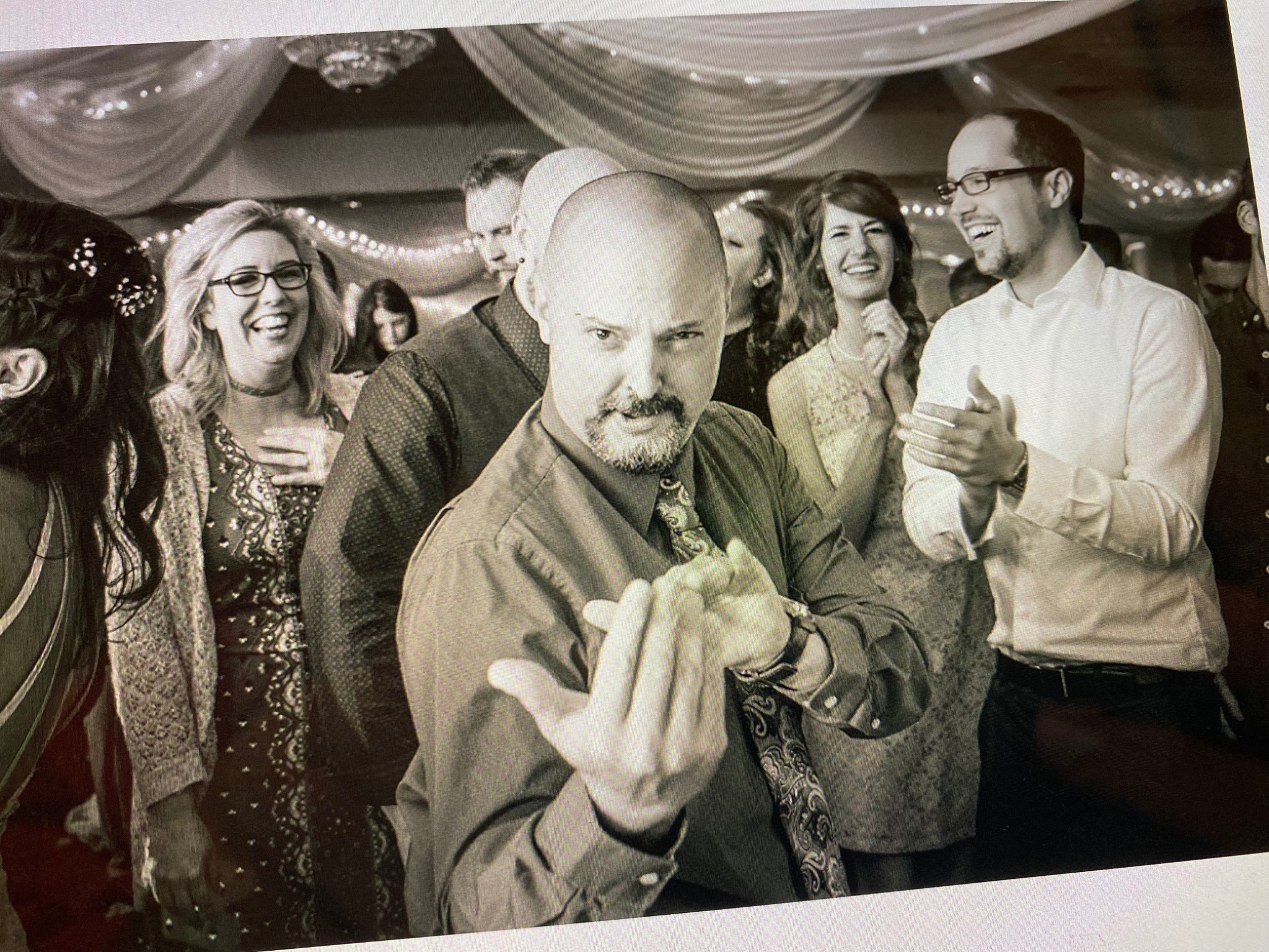 Nathalie's late husband Dan at a pary