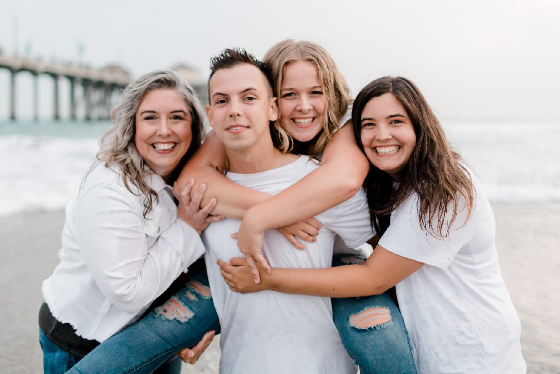 Nathalie's family picture with her adult children
