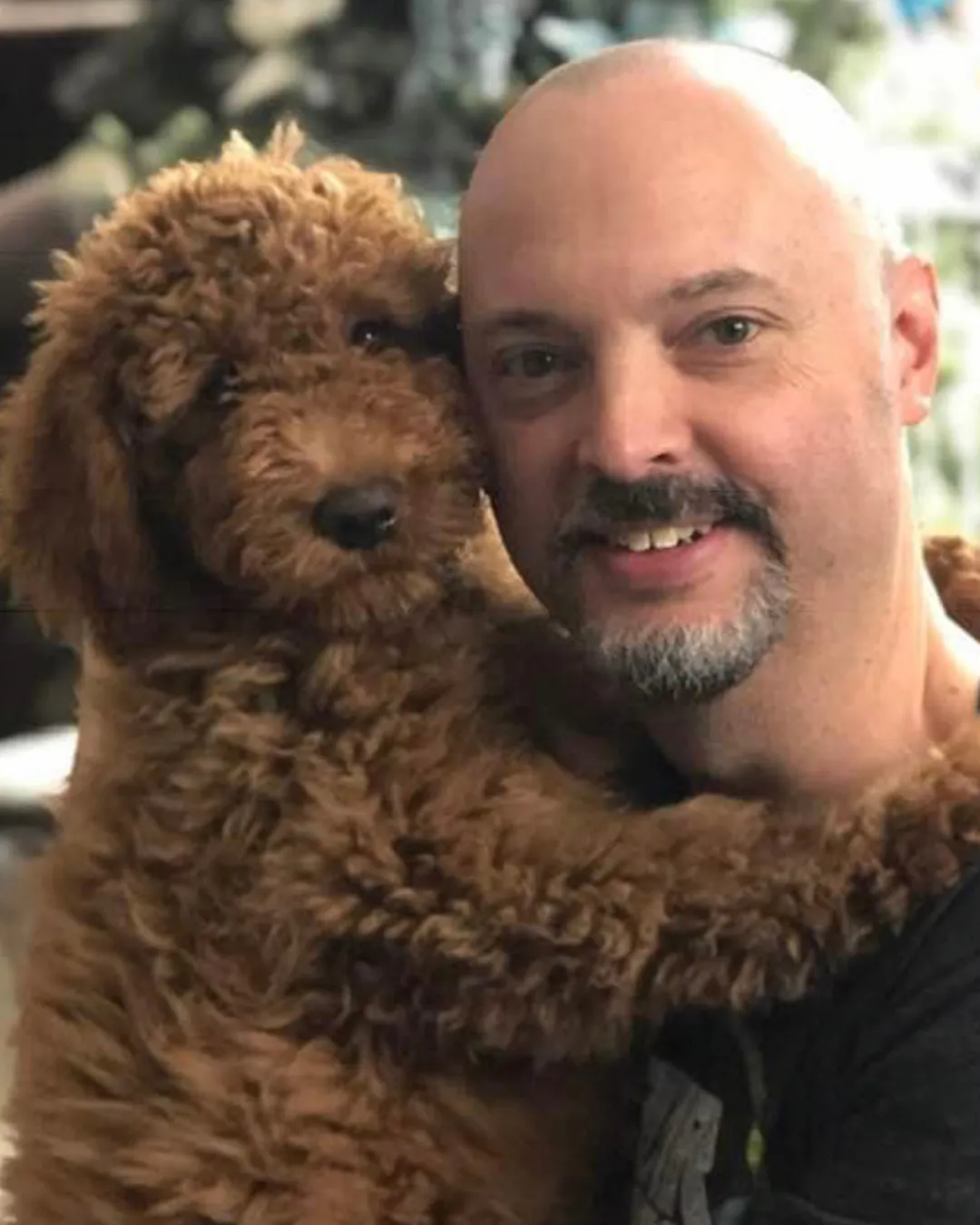 Dan with his new puppy Kingsley