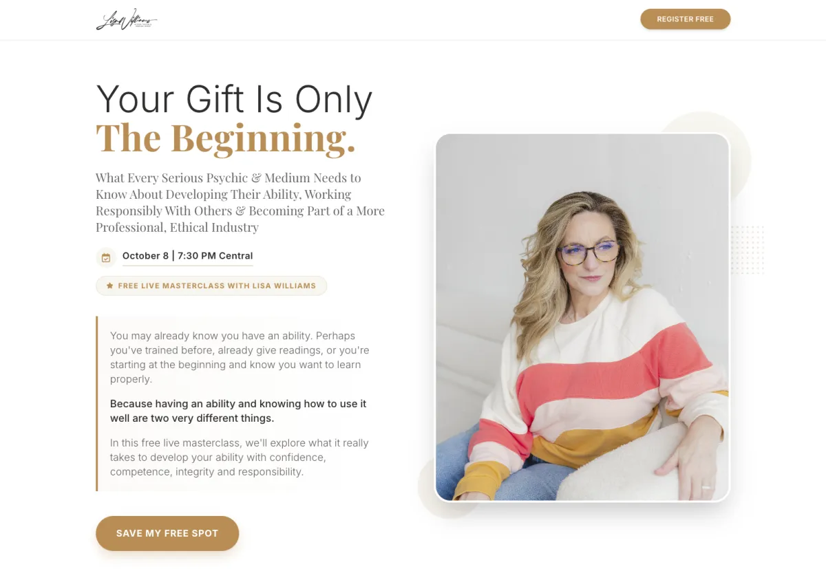Your Gift Is Only The Beginning: Free Webinar with Lisa Williams