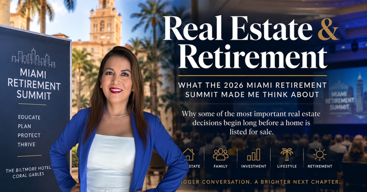 Elizabeth Piscocama REALTOR at the 2026 Miami Retirement Summit in Coral Gables Florida