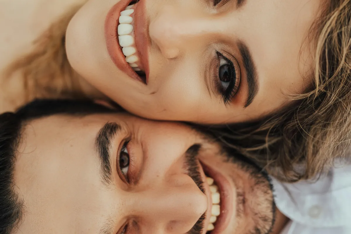 Man and woman smiling