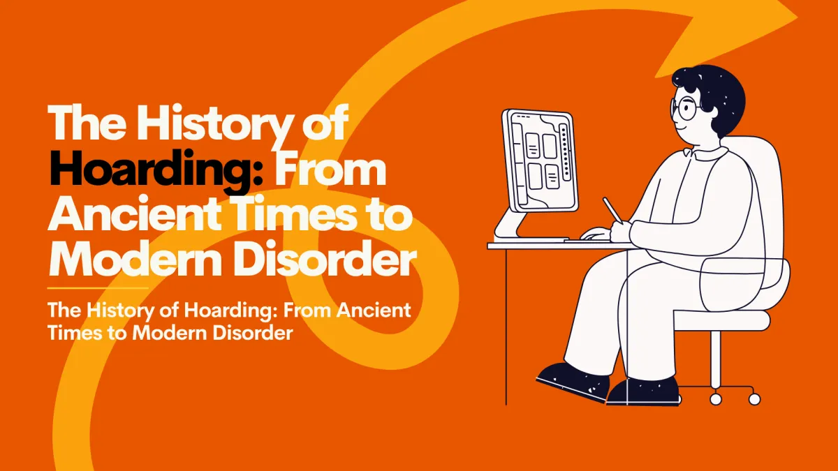 Illustration depicting the history and evolution of hoarding from ancient times to modern disorder.