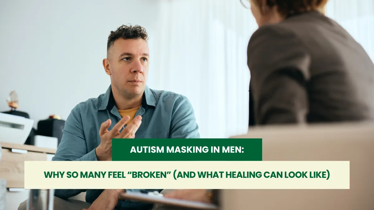Adult autistic man experiencing social masking & emotional overwhelm