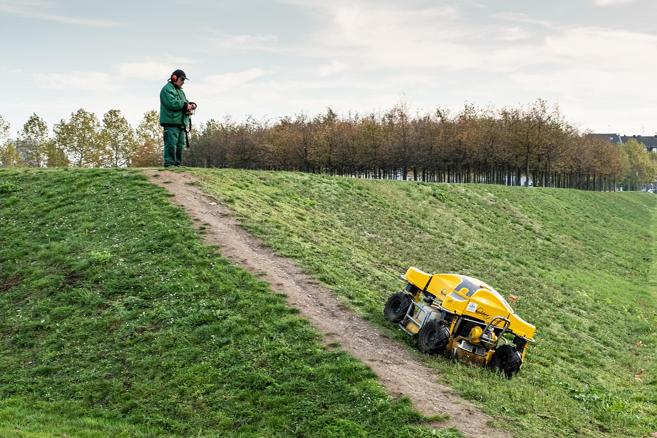 yellow lawn mower robotic