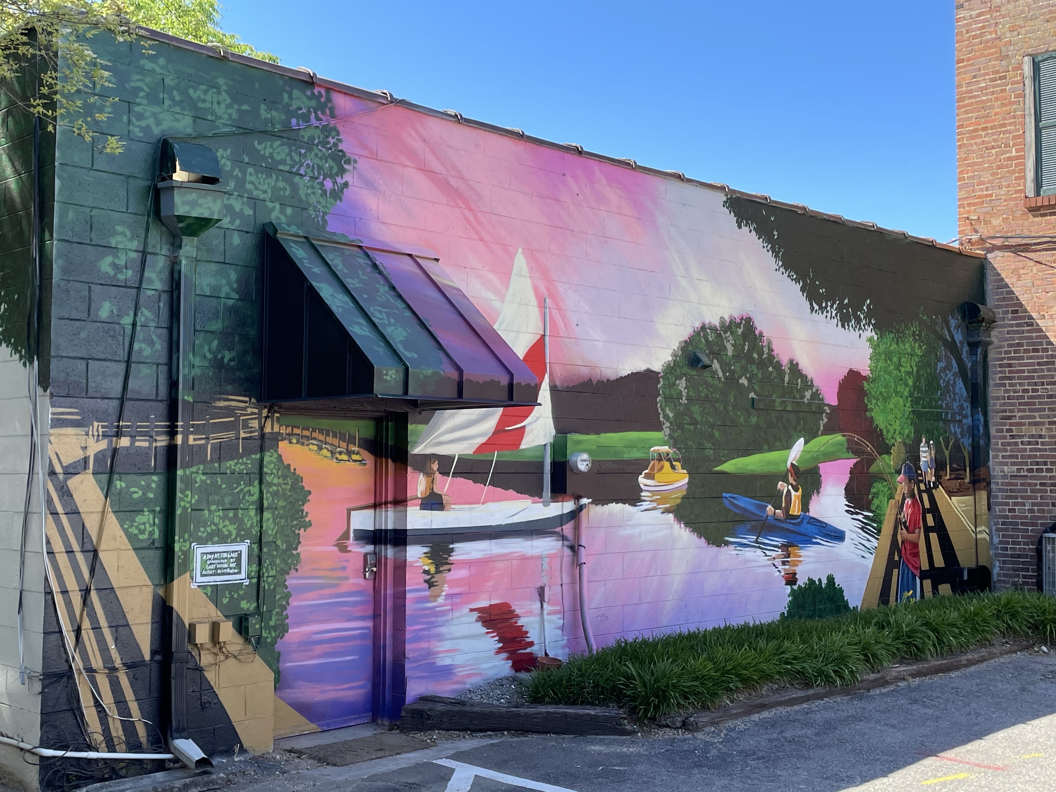 Bond Lake mural in downtown Cary.