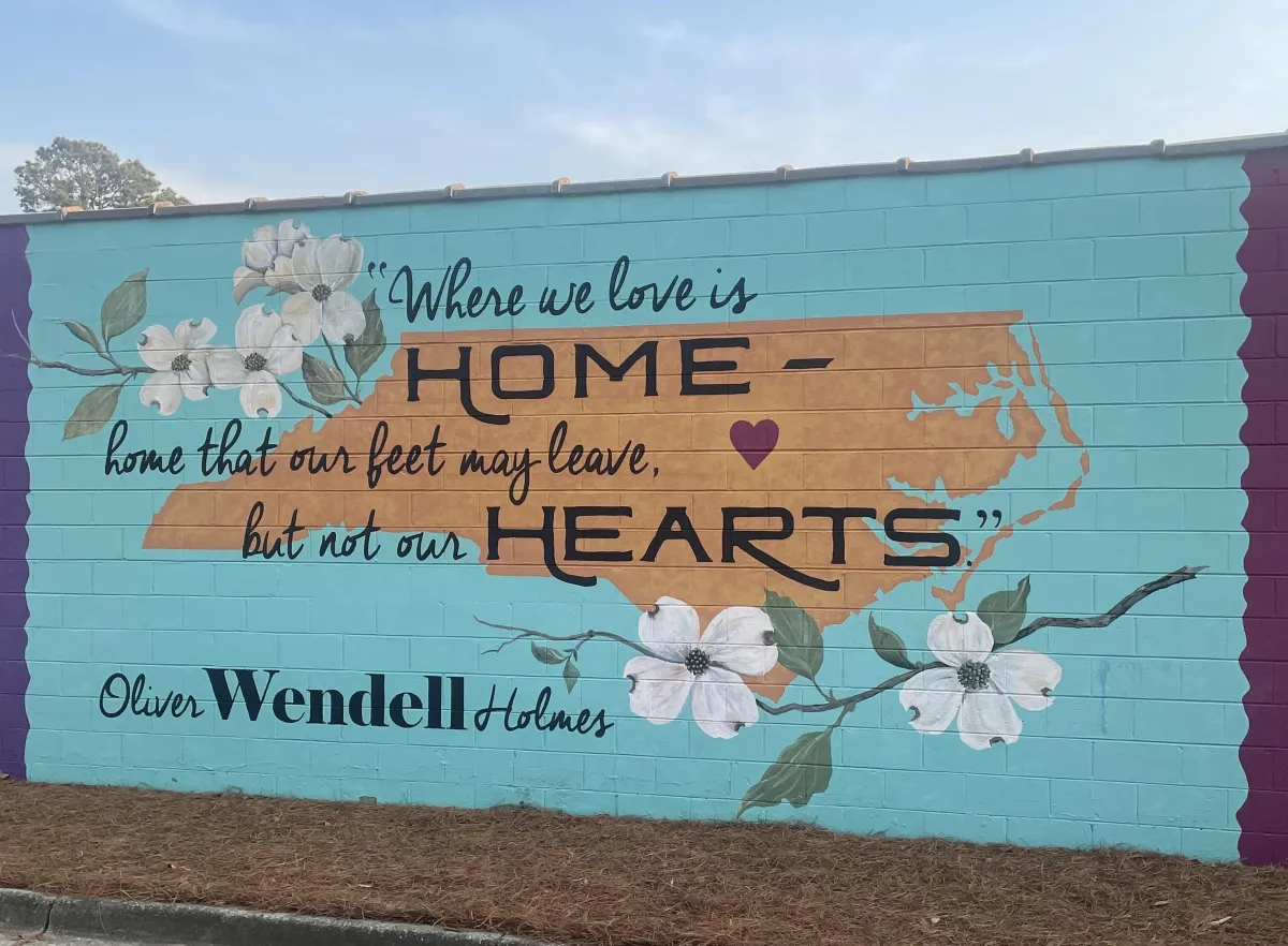 Oliver Wendell Holmes mural in downtown Wendell