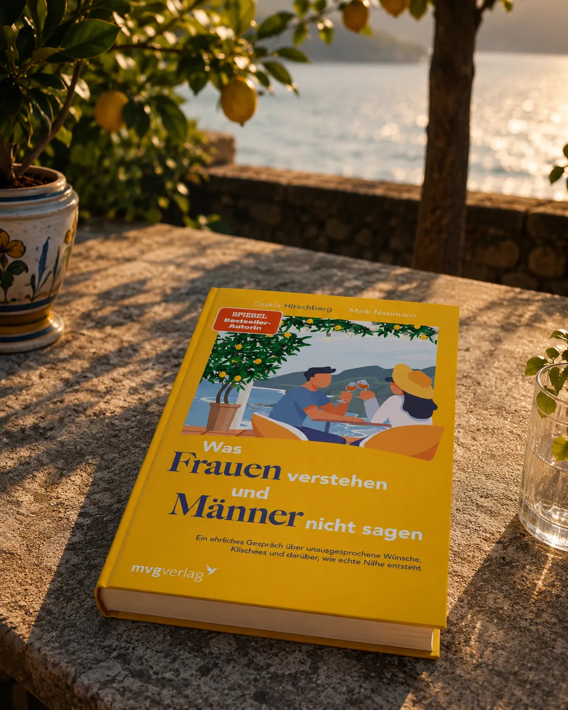 Was Frauen verstehen und Männer nicht sagen - Buchcover in Gardasee-Atmosphäre