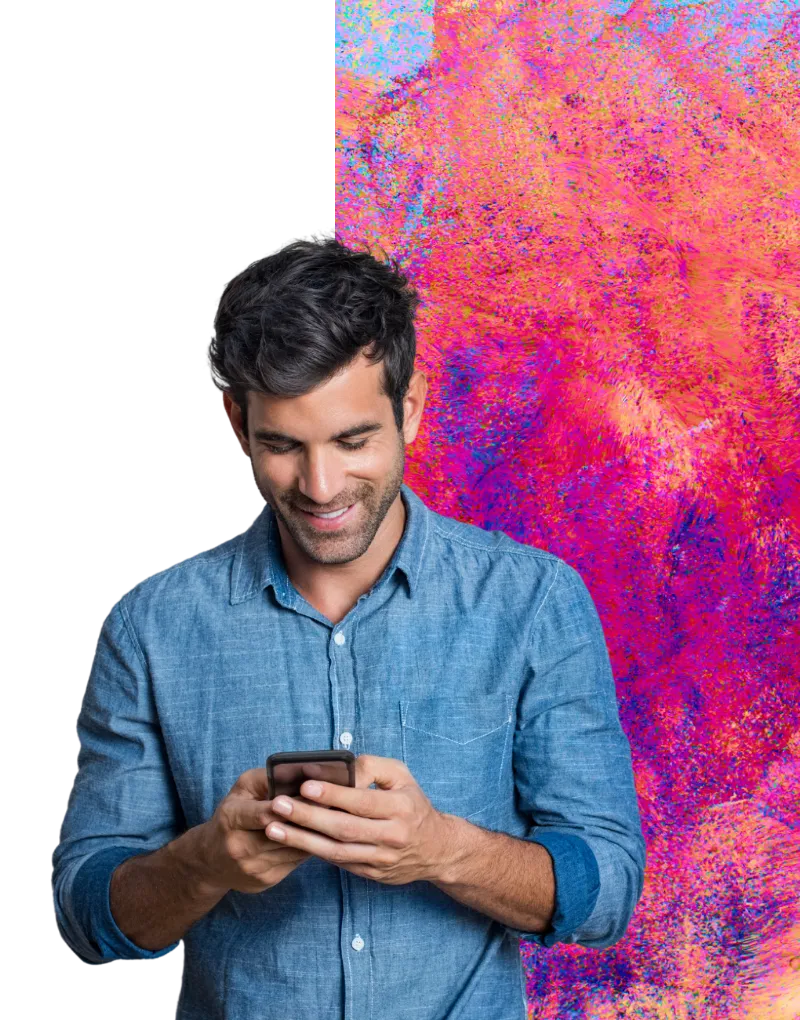 Pastor using ministry management software on phone.