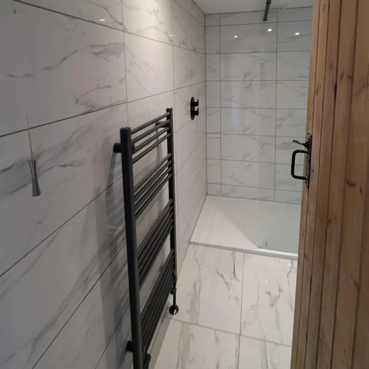 Wet room installation in Portishead with a level walk-in shower