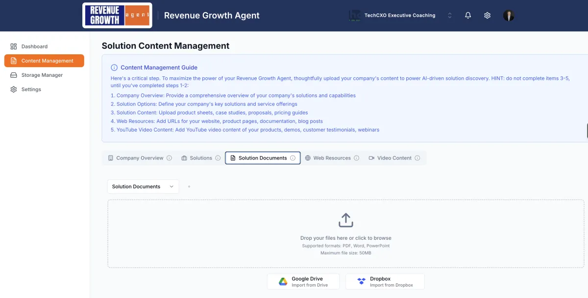 How to Deep Train Revenue Growth Agent on Your Solutions / RGA