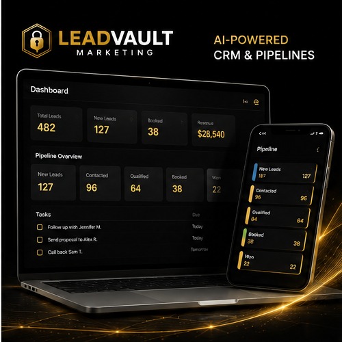 LeadVault CRM and lead pipeline dashboard