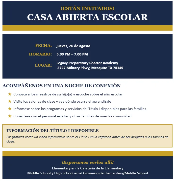 LPCA Open House 2026 Spanish