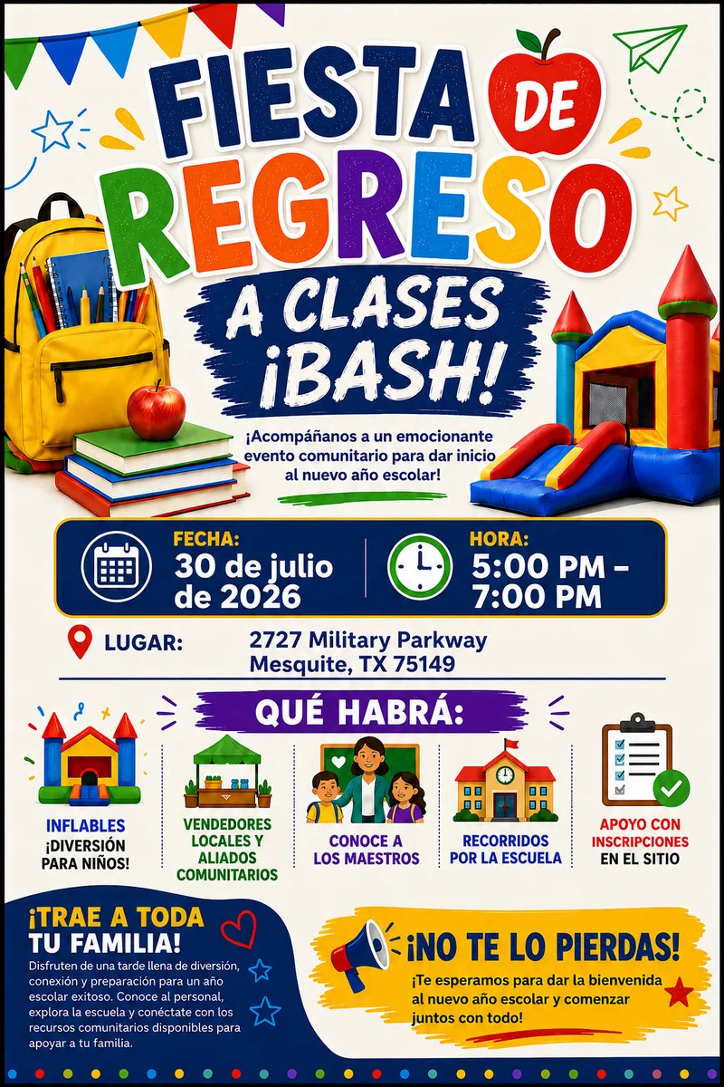 Back to School Bash 2026! (Spanish)