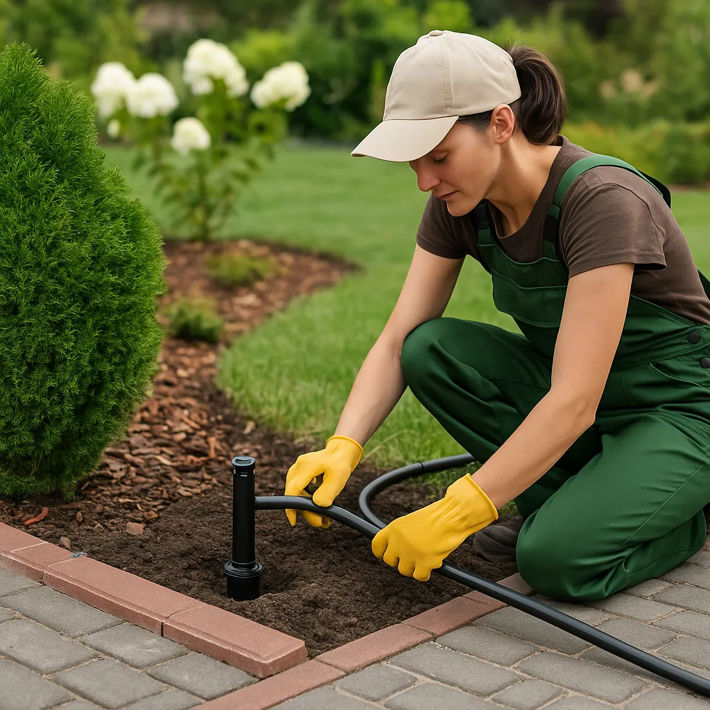 Sustainable xeriscaping design featuring native plants and efficient irrigation