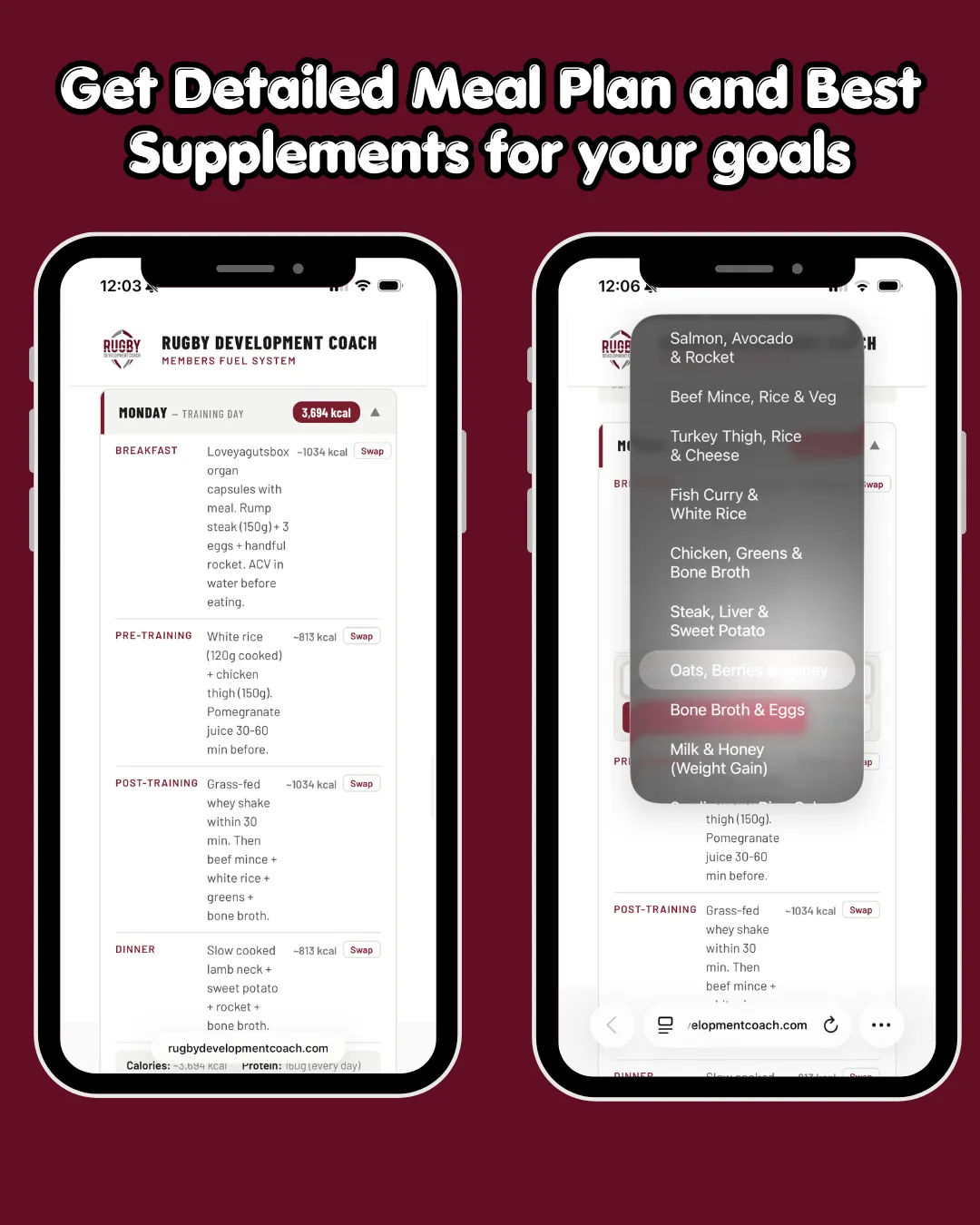 Free Personalised Rugby Nutrition Fuel Plan Tool