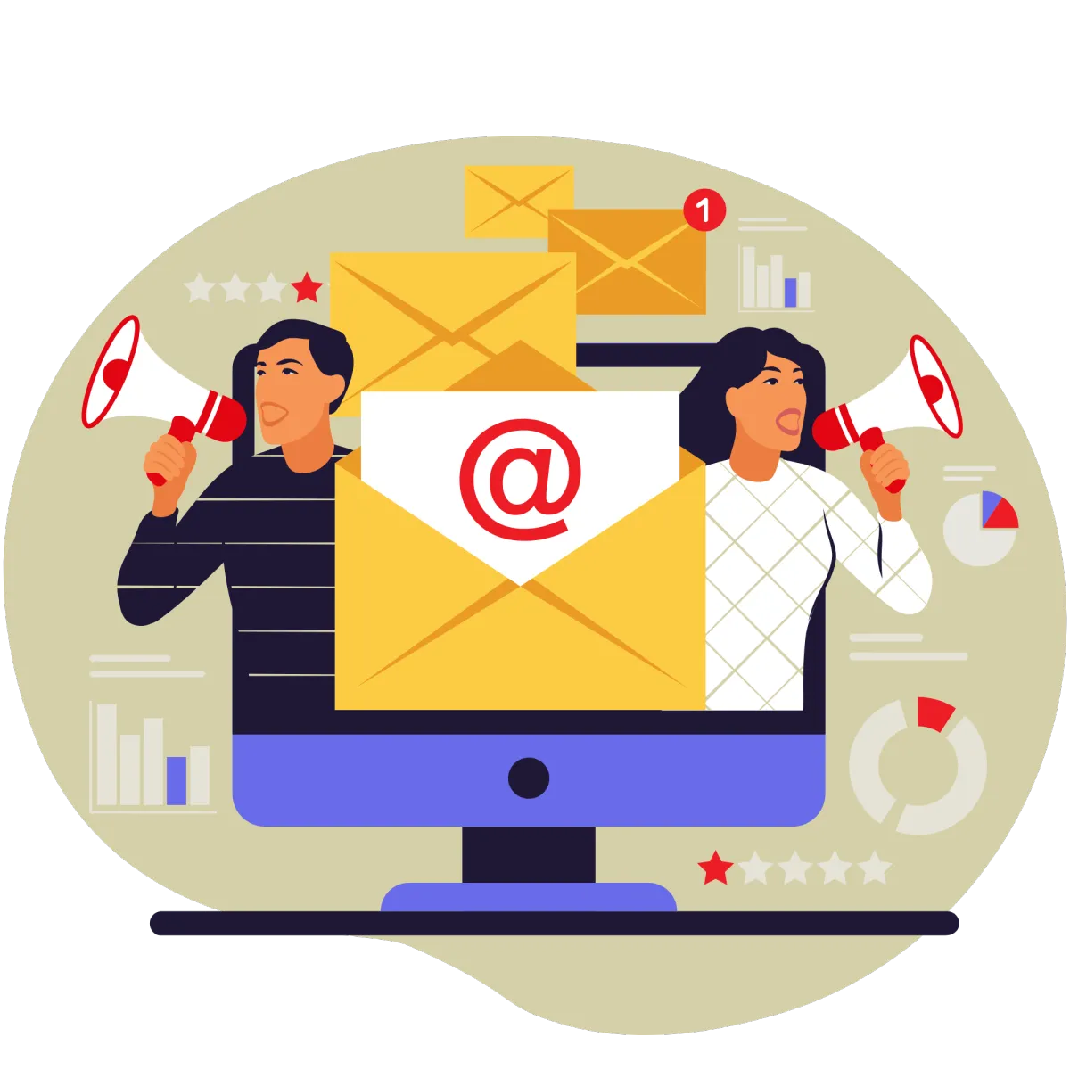 laptop with email enveloppe image