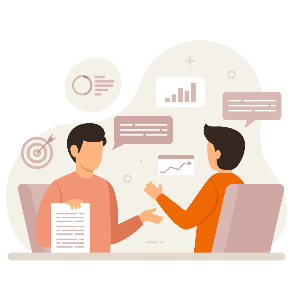 two people talking image