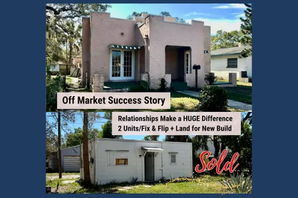 Off market sold property in St. Petersburg FL - 2 unit fix and flip with land for new build