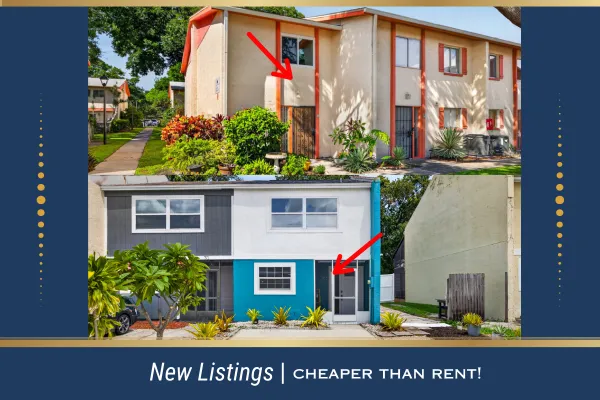 Two new listings cheaper than rent in Pinellas County FL - Whisper Wood gated condo St Petersburg FL and updated townhome Largo FL - Florida buyer grants available for first time and repeat buyers
