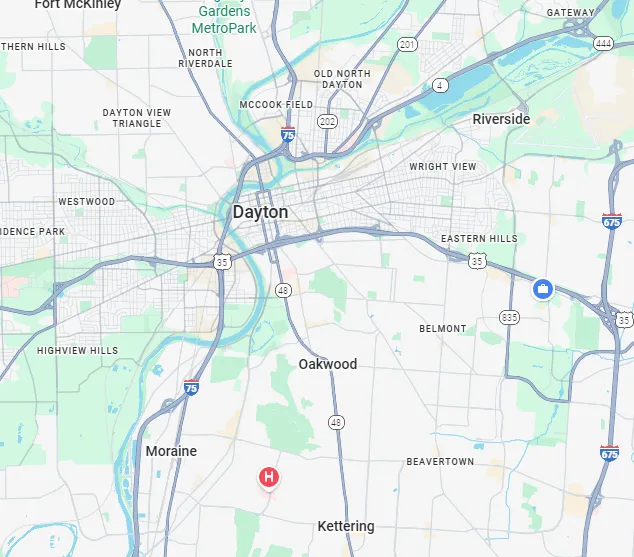 Dayton Ohio junk removal service area map