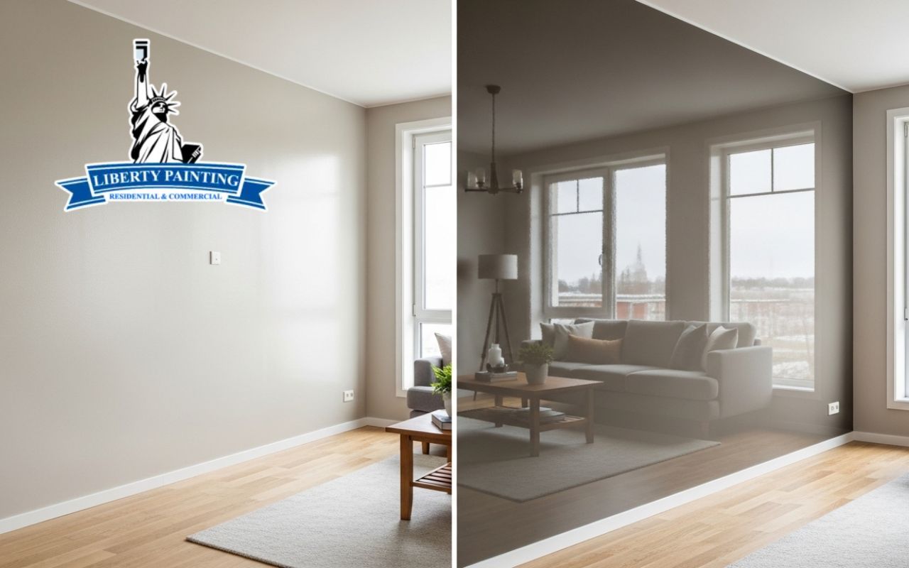 satin vs gloss comparison in a bright living room