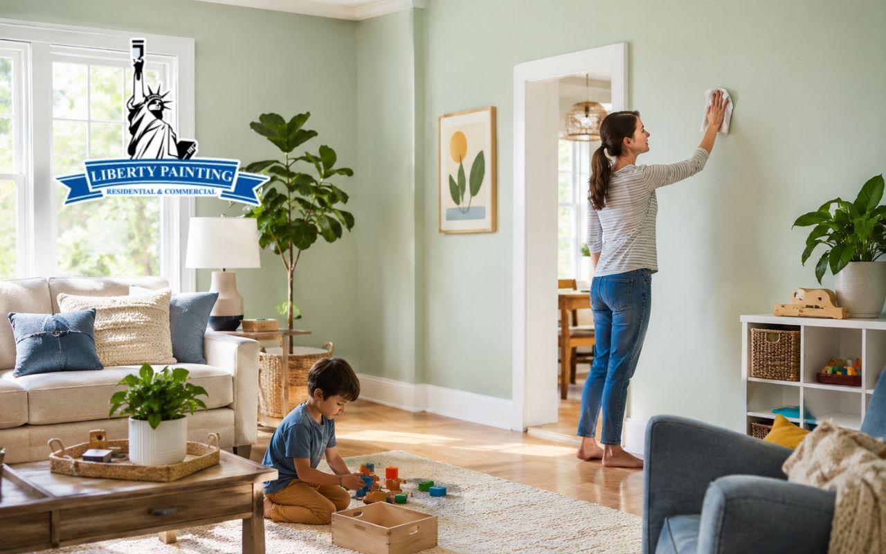 washable paint for walls in a bright family room
