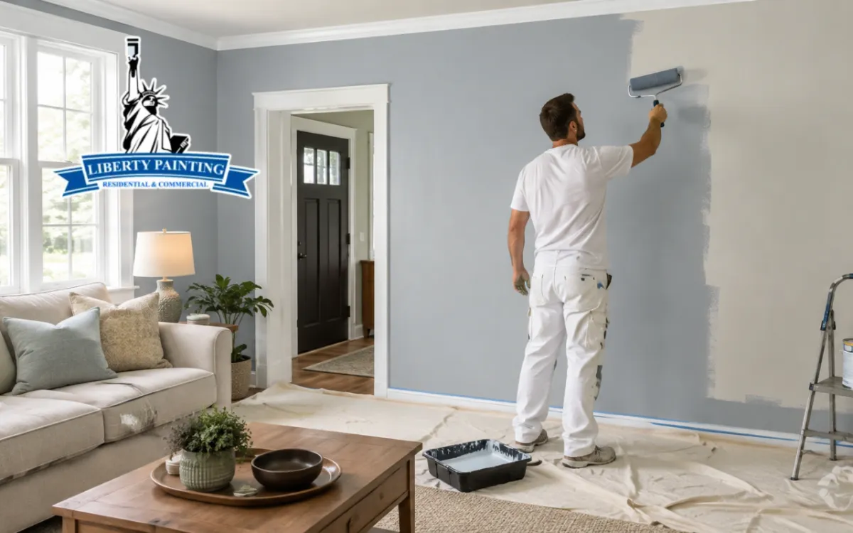 Interior house painting creating a fresh and welcoming living room